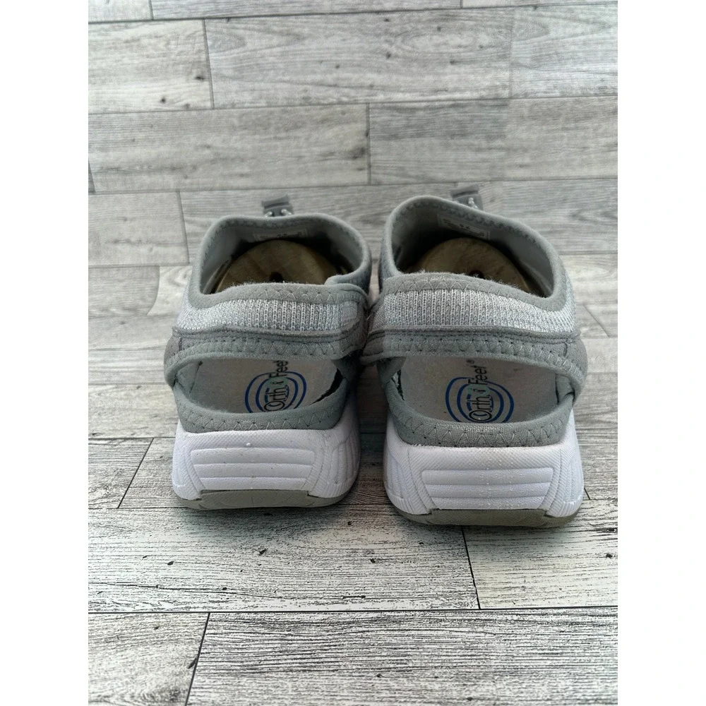 Orthofeet Women's Gray Mesh Comfort‎ Adjustable Strap Slingback Sandal 9.5
